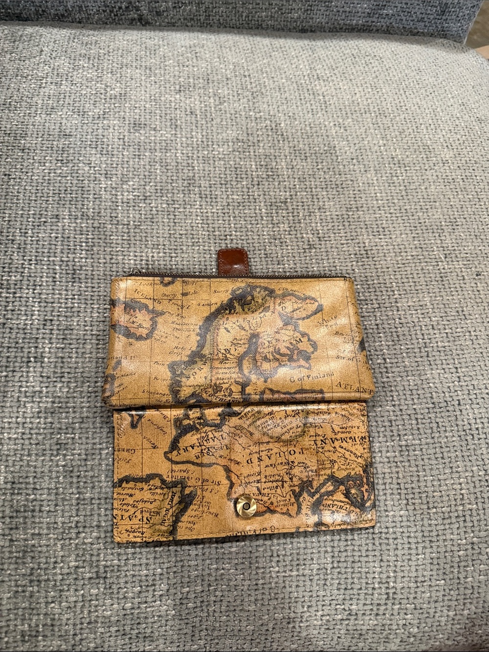 Patricia Nash Vintage Map Print Wallet in Brown and Tan